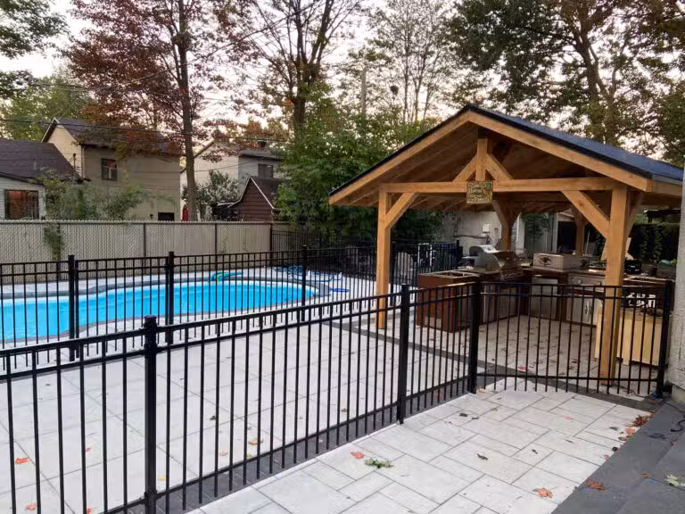Steel fence installation